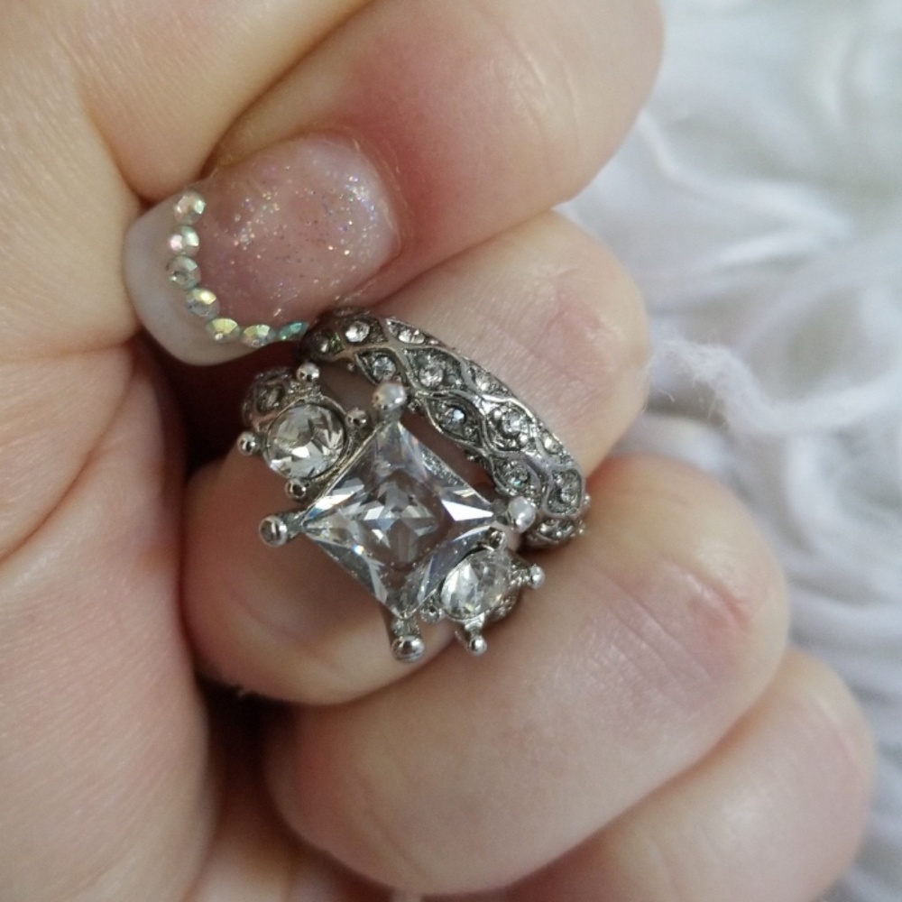 .925 Sterling Silver Wedding Ring Set 6 - Picture 5 of 7